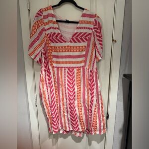 Old Navy Flutter Sleeve V-Neck Jacquard Mini Swing Dress Size XXL